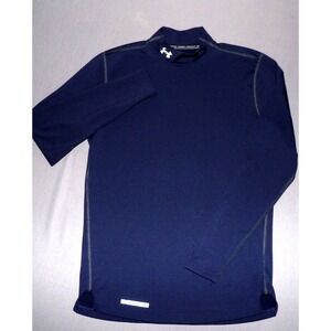 Under Armour Cold Gear Navy Blue Mock Fitted Performance Shirt Men's Medium